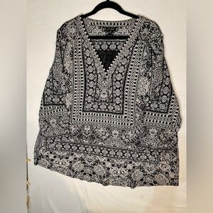 Lucky Brand Black and White Boho Tunic